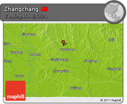 Physical Panoramic Map of Zhangchang