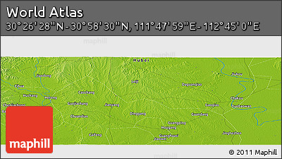 Physical Panoramic Map of the Area around 30° 42' 29" N, 112° 16' 30" E