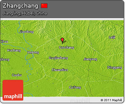 Physical Panoramic Map of Zhangchang