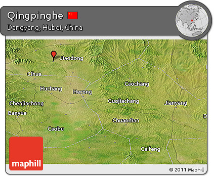 Satellite Panoramic Map of Qingpinghe