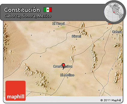 Satellite 3D Map of Constitución