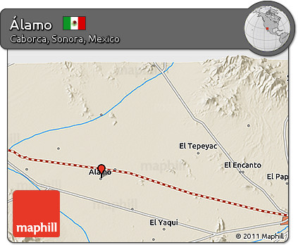 Shaded Relief 3D Map of Álamo