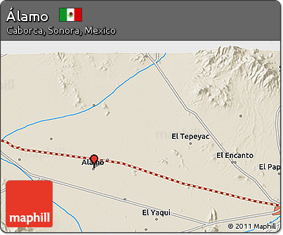 Shaded Relief 3D Map of Álamo