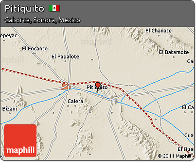 Shaded Relief 3D Map of Pitiquito