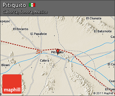 Shaded Relief 3D Map of Pitiquito