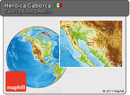 Physical Location Map of Heroica Caborca