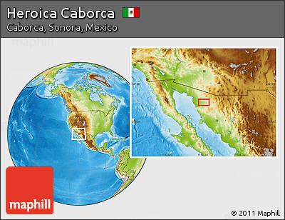 Physical Location Map of Heroica Caborca