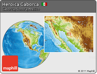 Physical Location Map of Heroica Caborca