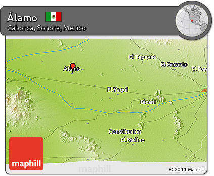 Physical Panoramic Map of Álamo