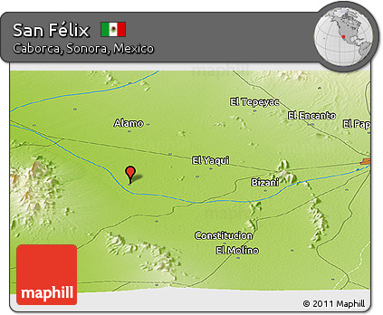 Physical Panoramic Map of San Félix