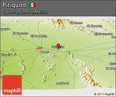 Physical Panoramic Map of Pitiquito