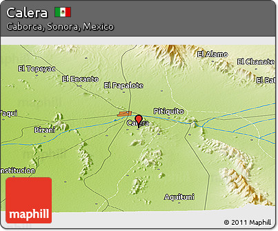 Physical Panoramic Map of Calera