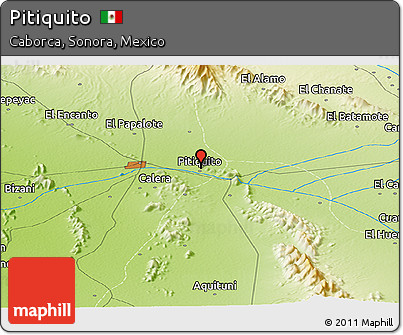 Physical Panoramic Map of Pitiquito