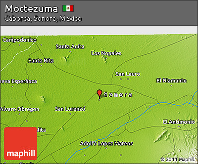 Physical 3D Map of Moctezuma