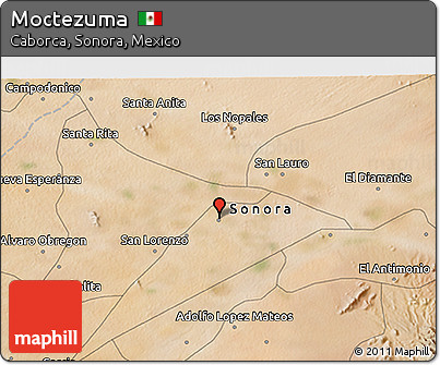 Satellite 3D Map of Moctezuma