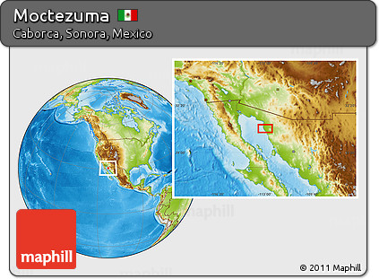 Physical Location Map of Moctezuma