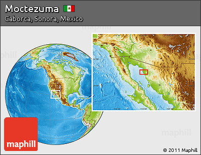 Physical Location Map of Moctezuma