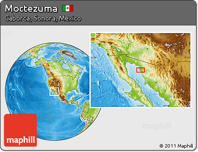 Physical Location Map of Moctezuma