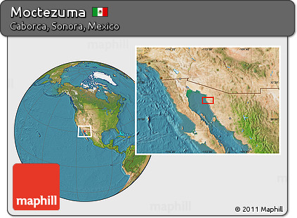 Satellite Location Map of Moctezuma