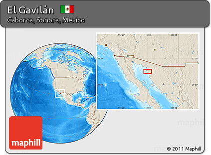 Shaded Relief Location Map of El Gavilán
