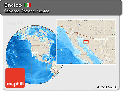 Shaded Relief Location Map of Encizo