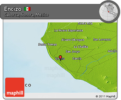 Physical Panoramic Map of Encizo