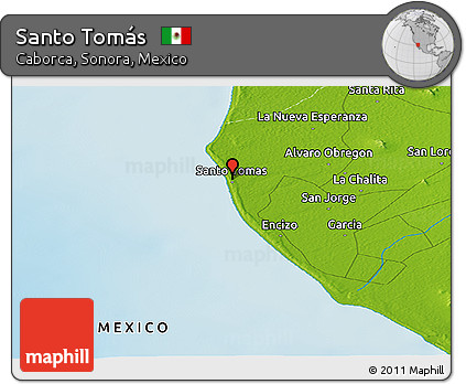 Physical Panoramic Map of Santo Tomás