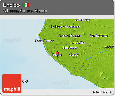 Physical Panoramic Map of Encizo
