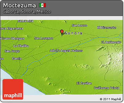 Physical Panoramic Map of Moctezuma