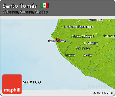 Physical Panoramic Map of Santo Tomás