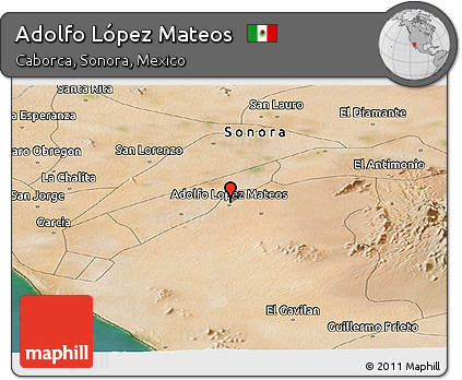 Satellite Panoramic Map of Adolfo López Mateos