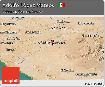 Satellite Panoramic Map of Adolfo López Mateos