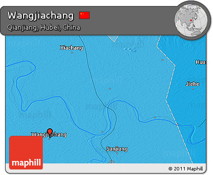 Political 3D Map of Wangjiachang