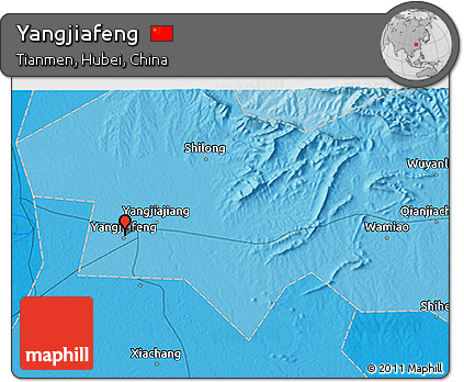 Political 3D Map of Yangjiafeng