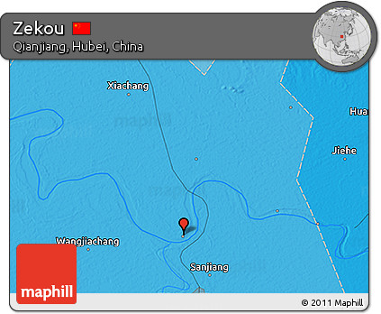 Political 3D Map of Zekou