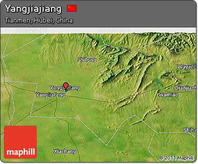 Satellite 3D Map of Yangjiajiang
