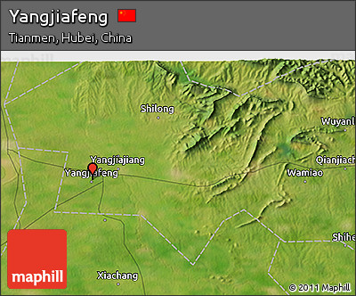 Satellite 3D Map of Yangjiafeng