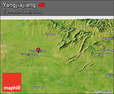 Satellite 3D Map of Yangjiajiang