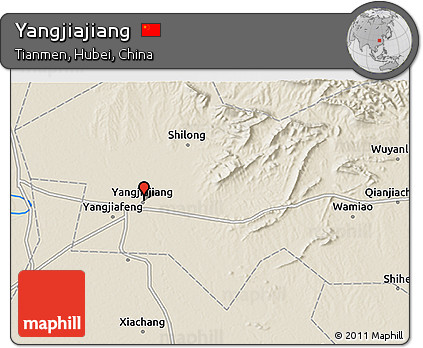 Shaded Relief 3D Map of Yangjiajiang