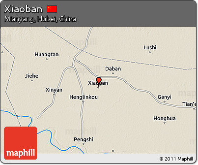 Shaded Relief 3D Map of Xiaoban