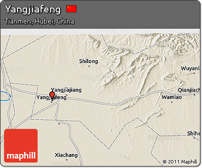 Shaded Relief 3D Map of Yangjiafeng