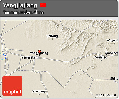 Shaded Relief 3D Map of Yangjiajiang