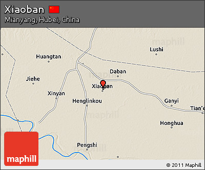 Shaded Relief 3D Map of Xiaoban