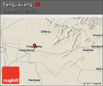 Shaded Relief 3D Map of Yangjiajiang