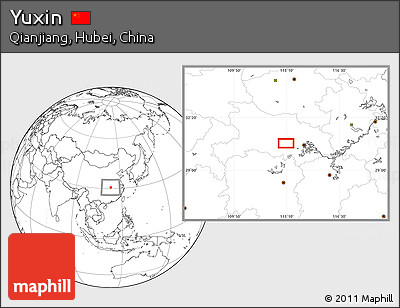 Blank Location Map of Yuxin