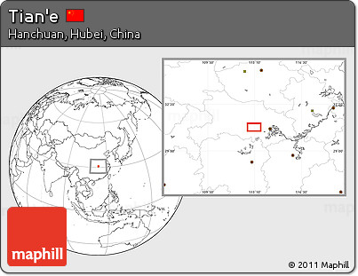 Blank Location Map of Tian'e