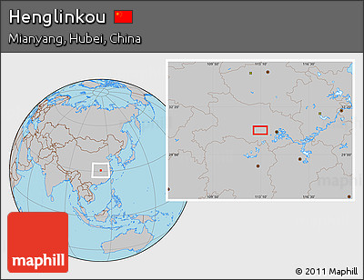 Gray Location Map of Henglinkou