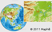 Physical Location Map of the area around 30° 42' 29" N, 113° 7' 30" E