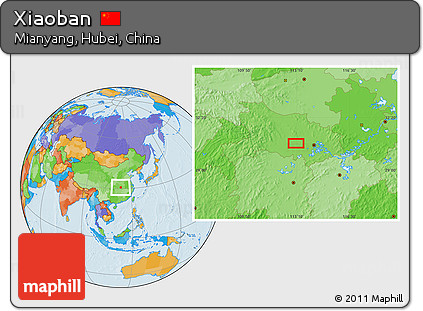 Political Location Map of Xiaoban