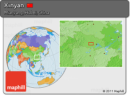 Political Location Map of Xinyan